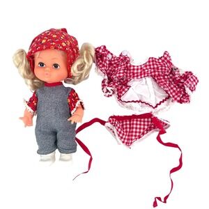 Vintage Kellogg's Cornflakes Sweetheart Doll 2 Outfits Hong Kong 8" Blonde